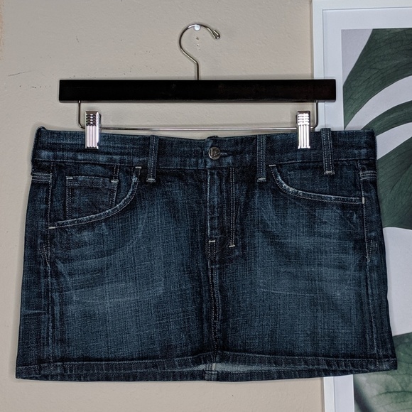 Citizens of Humanity Mini Denim Skirt Dark Wash